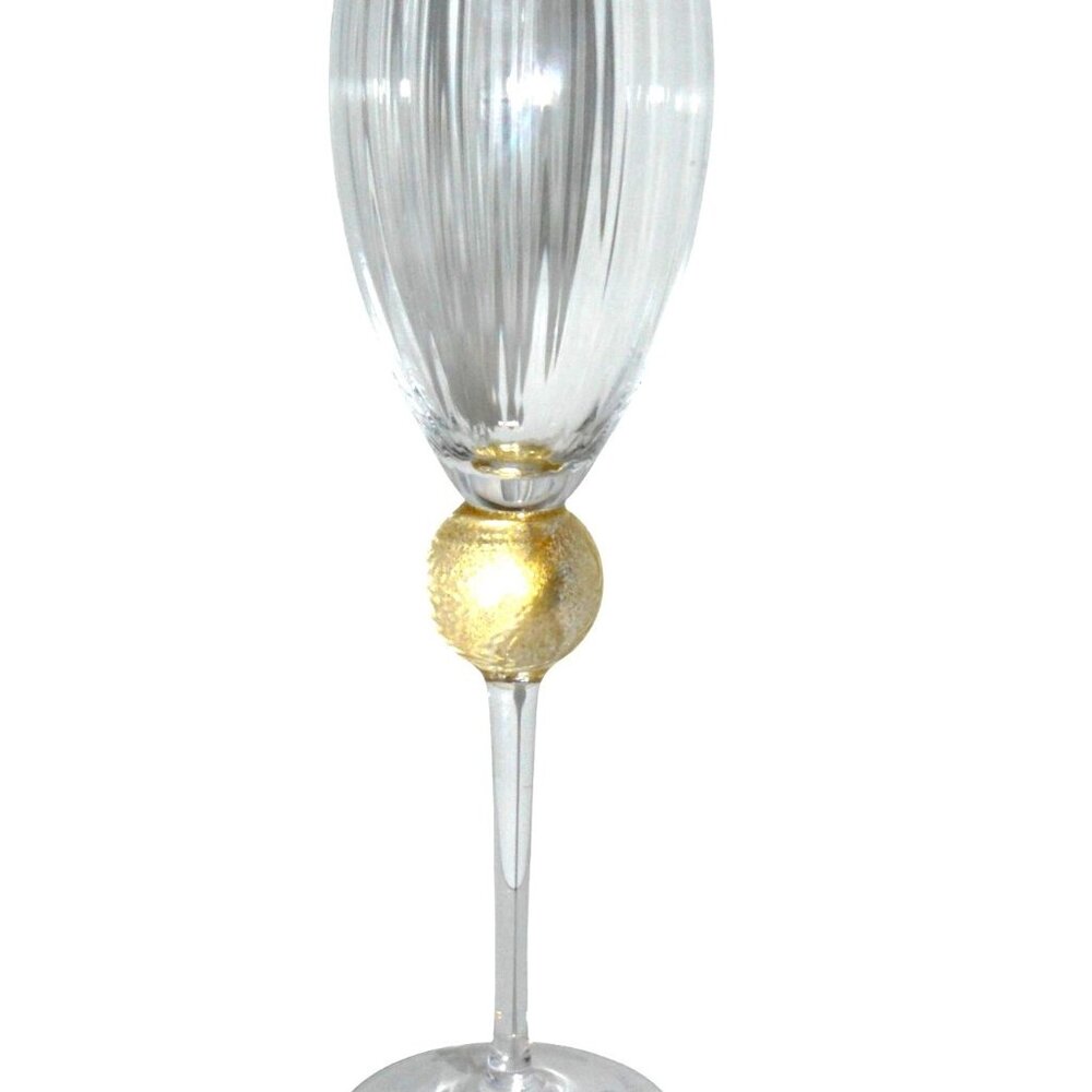 Union Street Manhattan Gold Wine/Bordeaux Glass Crystal Stemware Signed Vintage